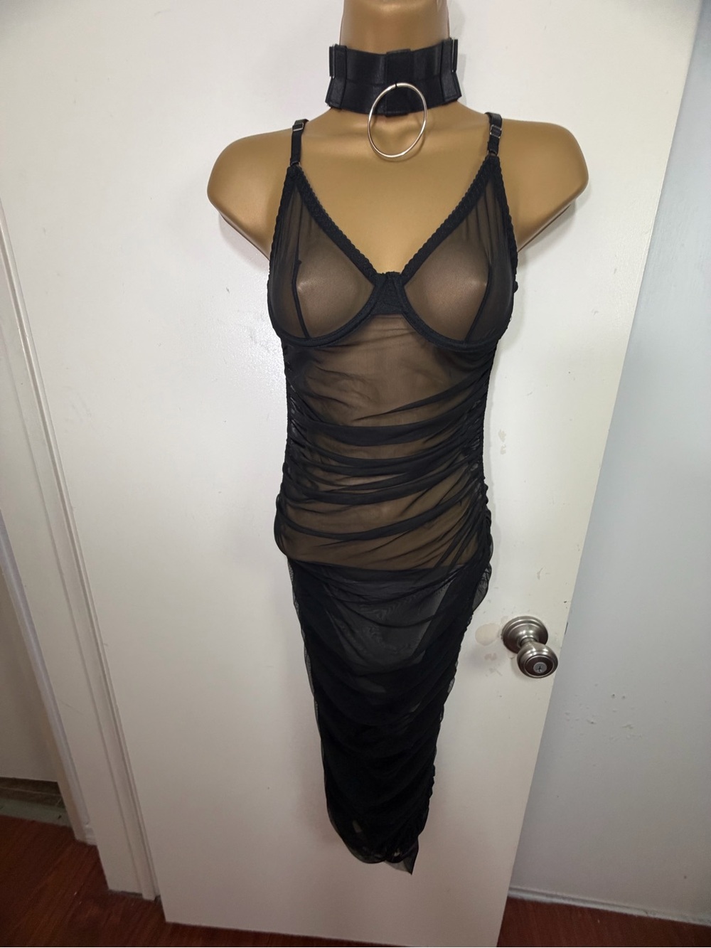 Generation Kiss X Dolls KillBlack Ruin the Friendship Mesh Dress & Gloves NWT XS